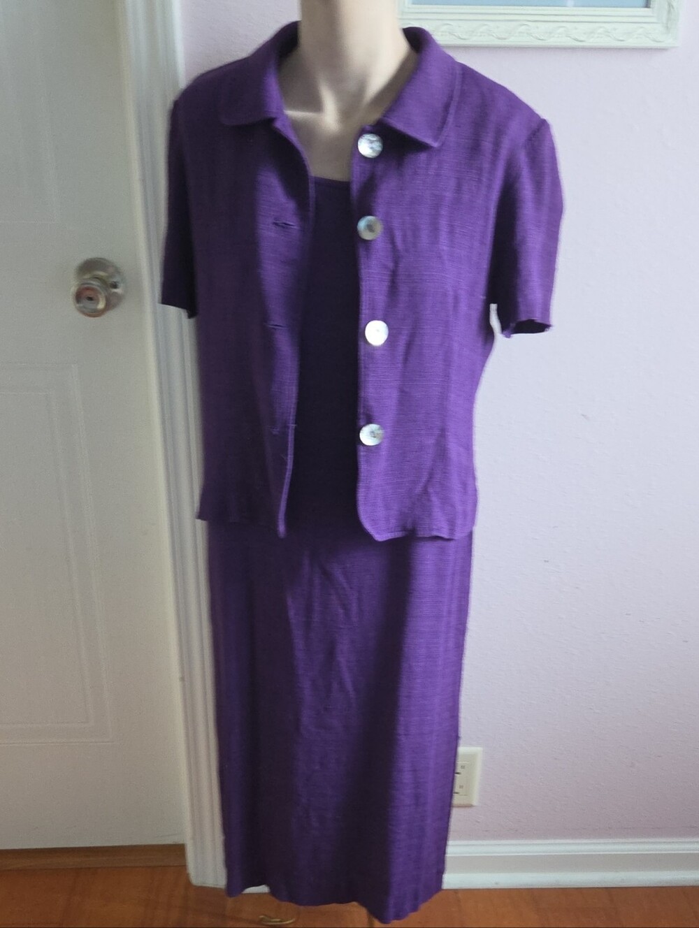 Jessica Howard Purple Two-Piece Midi Dress Set